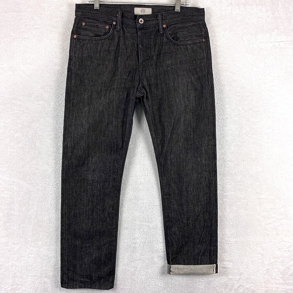 Jack Spade Jeans Mens 32 (34) Black Selvedge White Oak Cone Denim Button Fly USA